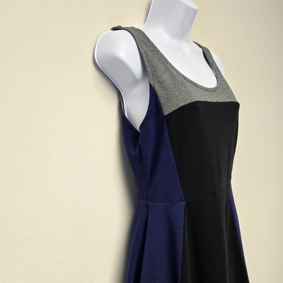 Express Color Block Skater Dess Blue L - Picture 3 of 8